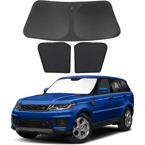 3PCS Car Window Shades Front Windshield Sun Shade Foldable Window Shade Custom Fit for 2014-2019 La-nd Ro-ver Range Rover Sport Car Shades for Front Windows Anti-UV Rays Block Heat