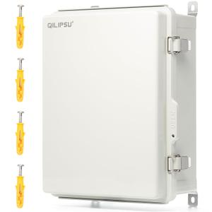 QILIPSU UL94-V0 Outdoor Electrical Box 16.4"x12.4"x7.1" Waterproof Junction Box Weatherproof PC/ABS Alloy Plastic IP66 Project Electric Enclosure Grey Hinged Door