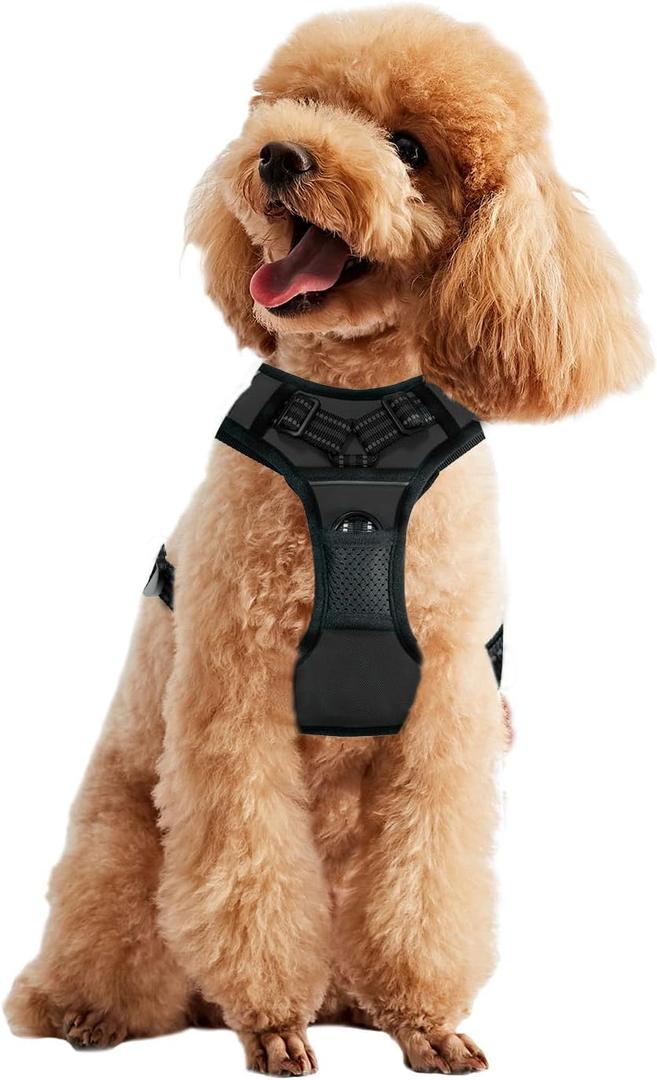 Padded Reflective Dog Harness, Lightweight Ripstop Dog Harness, Adjustable Outdoor Pet Harness for Small Dogs