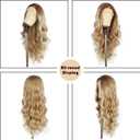 SAPPHIREWIGS Long Curly Wavy Lace Front Wig for Women Pre-plucked Ombre Honey Blonde Wig Long Heat Resistant Hair Synthetic Wigs for Daily Party Wig 24 Inches