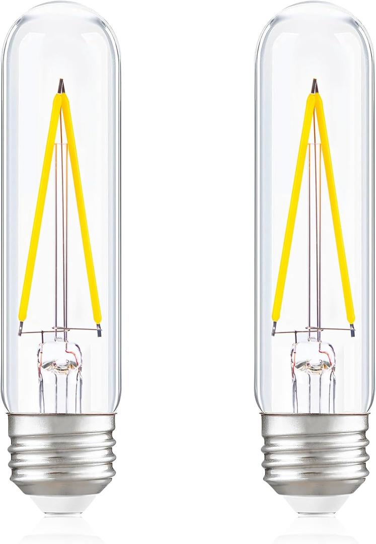 Dimmable E26 T30 T10 LED Bulb Long Tube Light Bulb 4W(40W Equivalent) ,Type T Tubular Light Bulbs for Curio Cabinet,Piano,Chandelier,Wall Sconces,AC120V Neutral White 4000K 400LM CRI 90,Pack of 2