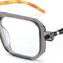 FEISEDY Reading Glasses Vintage Square Blue Light Blocking Glasses Women Men 70s Flat Aviator Glasses B0090, +3.00