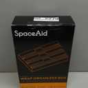 SpaceAid WrapNeat 3 in 1 Wrap Organizer with Cutter and Labels, Plastic Wrap, Aluminum Foil and Wax Bamboo Dispenser for Kitchen Storage Organization Holder for 12" Roll (Natural) (3-Slot, 3"Tall)