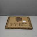 Black Woven Wicker 3.5 Gallon Fabric Trash Can, Storage Baskets, Waterproof Cute Waste Basket, Decorative Trash Bin for Bedroom, Office, Living Room, Kitchen