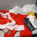 Kids Santa Claus Costume for Boy Santa Suit Outfit Child Jacket Toddler Coat for Christmas Halloween Cosplay Party , Size Small