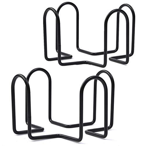 Coaster Holder 4.3 Inch Black Iron Metal Holder Storage Caddy for Both Round and Square Coasters Fit 4 to 9 Pieces Coasters