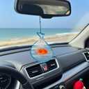 Goldfish in A Bag Car Charm,Cute Goldfish Car Hanging Ornament Pendant,Summer Fish Beach Decor Rear View Mirror Accessories for Women Men