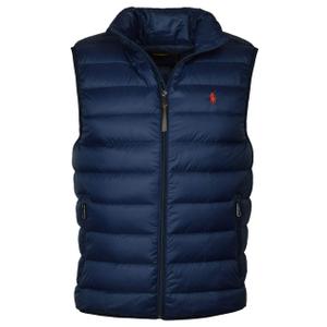 Polo Ralph Lauren Mens Full Zip Puffer Vest (Large, Aviator Navy)