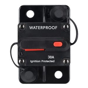 30 Amp Waterproof Circuit Breaker,with Manual Reset,12V-48V DC, for Car Marine Trolling Motors Boat ATV Manual Power Protect for Audio System Fuse