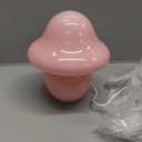 HEQET Mushroom Lamp Pink Glass Mushroom Table Lamp for Bedrooms, Living Room, Aesthetic Lamps for Bedroom, Cute Bedside Lamp