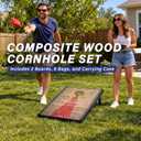 3 x 2 ft Rustic Design Cornhole Game Set - Includes Two 3 x 2 ft Boards, 8 Bean Bags, and Carry Case