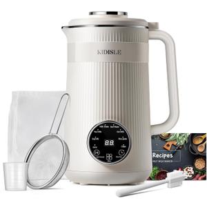 KIDISLE 8 in 1 Nut Milk Maker Blender, 32oz Homemade Soy, Almond, Oat, Coconut, Plant Based and Non Dairy Beverages, Automatic Soybean Machine With Delay Start/Keep Warm/Boil Water, Cream