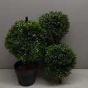 Nearly Natural 36in Artificial Triple Ball Boxwood Topiary Tree - Indoor Outdoor Realistic Faux Greenery for Home Patio Office Decor, Low Maintenance
