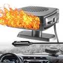 Car Heater, 12V 200W Fast Heating and Cooling Fan Portable Windshield Defogger and Defroster Plug into Cigarette Lighter for Car RV SUV (Large)