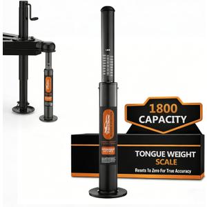 Trailer Tongue Weight Scale with Gauge, 1800 lbs (816 kg) Capacity A-Frame Jack, Heavy-Duty Steel, No External Truck Scale Fees for Travel Trailers, RV & Boat