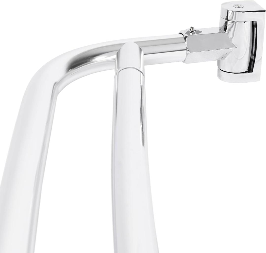 JS Jackson Supplies Double Curved Shower Rod, Metal Construction, Adjustable Between 44 to 70 Inches, Aluminum Rods and Zinc Mounting Hardware, Quality Modern Bathware, Chrome Finish