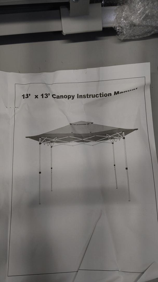 13" x 13" Canopy Instructions Manual