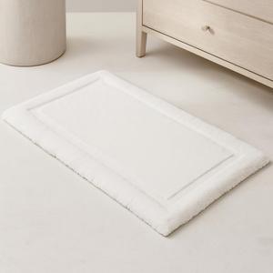 Dreame. White Premium Removable Silp Cover Memory Foam Bath Mat, Thick Ultra Soft, Non-Slip, Water Absorbent Bathroom Rug 