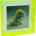 Acrylic 12x12 Picture Frame Neon Floating 12 x 12 Photo Frame for Wall Mount and Tabletop Decorative in Gallery Home Office, Neon Green