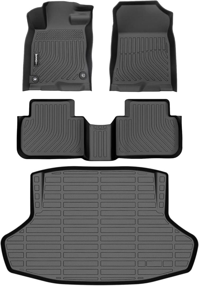 Auxko All Weather Floor & Cargo Mat for Honda Civic Sedan 2026 2025-2022 (Not for Hatchback or Hybrid) TPE Rubber Liners Set All Season Guard Odorless Anti-Slip Floor Mats Trunk Mat