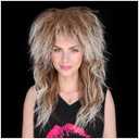 FantaLoonk Long Brown Gradient Blonde Wave 80s Wig 70s Halloween Mullet Cosplay Wig for Women