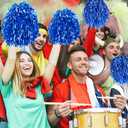 60 Pcs Cheerleading Pom Poms Bulk Cheer Pom Poms Sets Metallic Foil Fun Spirited Cheer Pom Poms with Plastic Handles, Cheerleader Pompoms for Kids Adults Sports Match Cheering Squad