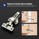 Ravinte 5 Pairs 10 Packs Full Overlay Cabinet Door Hinges,105 Degree Adjustable Concealed Kitchen Cabinet Hinges Soft Close for Face Frame Cabinet