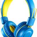 Kids Headphones-Noot Products K33 Foldable Stereo Tangle-Free 5ft Long cord 3.5mm Jack Plug in Wired On-Ear Headset for Children/Teens/Boys/Girls/ipad/School/Kindle/Travel/Plane/Tablet (Electric Blue)