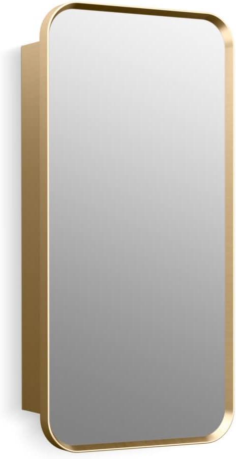 Kohler Verdera Medicine Cabinet, 15" x 30", Rectangle Design, Soft-Close Door, Adjustable Shelves, Bathroom Storage, Moderne Brushed Gold, K-35569-BGL