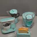 Play Kitchen Appliances Toy Set with Coffee Maker Machine, Mixer, Toaster, Blender, Kids Kitchen Playset, Play Kitchen Accessories with Sound & Light, Birthday Gifts for Kid Girls Ages 3-5 4-8 (Green)