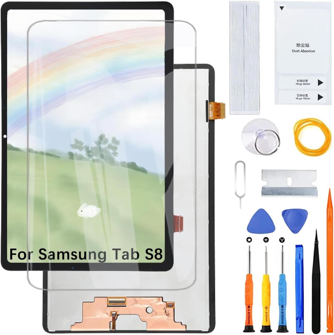 Display Screen for Samsung Tab S8 X700 X706 LCD Screen Replacement Assembly with Kit
