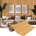 Natural Bamboo Wall Panel for Interior Wall Decor, Pole Wrap Wainscoting Interior Wall Cladding Panel for Kitchen Island, Bedroom, Living Room Office,Decor(12" H x 96" L, Light-Carbonized)