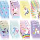 Censen 24 Pieces Mini Unicorn Notebooks Unicorn Favors Mini Spiral Journal Notepads Gift Bags Fillers for Classroom Birthday Party Supply(Vivid Style)