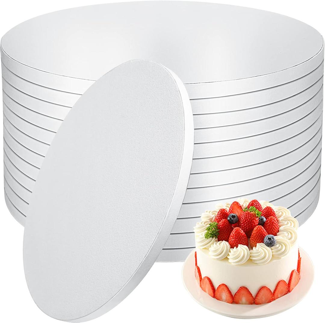 12 PCS Cake Drums 14 Inch, 14inch Drum, Cake Boards 14 Inch Round, 1/2" Thick Cardboard, Sturdy Circle, Base para Pastel Cardboard Base White Cake Boards for Wedding