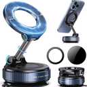 2026 New Upgraded Vacuum Magnetic Car Phone Holder 360 Reinforced Ultra Suction Cup Phone Mount for MagSafe Cell Phone Holders for Your Car/Phone Stand for iPhone, Samsung, All Smartphones (Black)