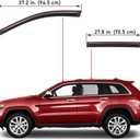 Lightronic Extra Durable Clip-on in-Channel Auto Vent Window Visor, Fits 2014-2023 Jeep Cherokee, UV Protection Rain Guard, Original Wind Deflector, No-Drill Easy Install, Dark Smoke, 4-Pcs