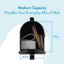 Architectural Mailboxes Admiral Rust-Proof Aluminum Metal Post Mounted Mail Box for Outside, Black, Medium Curbside Mailbox, USPS Approved for Residential Delivery
