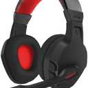 NUBWO U3 Gaming Headset with Mic for PC, PS4, PS5, Xbox 1, Mac, Switch, Wired Over-Ear Gaming Headphones with Mic Clear Call, Lightweight & in-Line Control-Red