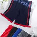 5 Pack Big Boys Youth Athletic Mesh Basketball Shorts with Pockets Quick Dry Activewear (Set 3, Medium)