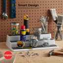 Copco 3-Tier Non-Skid Spice Rack Organizer for Kitchen Cabinet or Pantry, 15-Inch Tiered Shelf, White/Gray, Slip-Resistant Design for Jars and Bottles