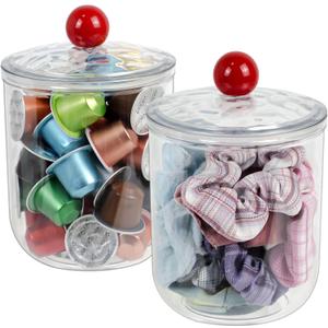 ZEXALOR Set of 2 Hair Accessories Organizer, Clear Scrunchie Holder, Plastic Vanity Organizer Geadband holder Hair Tool Storage Box, Bathroom Organizers and Storage (6H)