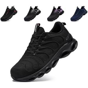 LARNMERN Steel Toe Shoes for Men Women Wide Lightweight Safety Sneakers Comfortable Safety Shoes Colorful Tennis Work Shoes 8,5