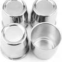 4Pcs 3.13 inch Wheel Center Caps Fit 3.13" Center Bore Truck Trailer RV SUV Wheels Rims, Carbon Steel Chrome Silver Push Through Hub Covers