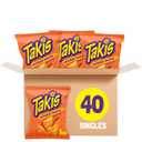 Takis Intense Nacho 40 pc / 1 oz Multipack - Cheddar Cheese Flavored Non-Spicy Rolled Tortilla Chips - Individual Bags, Perfect for Tailgates, Parties, Lunchboxes or Lunches, BB Date 02/05/2026