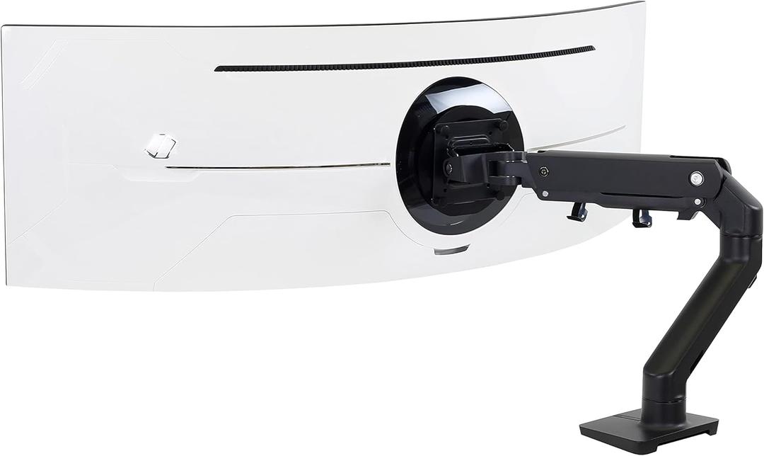 Ergotron  HX HD Premium Heavy Duty Gaming Monitor Arm, Single Monitor Desk Mount  for 1000R Curved Ultrawide Monitors Up to 49 Inches, 28 to 42 lbs, VESA 75x75mm or 100x100mm  HD Pivot, Matte Black
