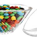 SOUJOY 1 Pack Glass Candy Dish with Lid, Clear Covered Candy Bowl, Retro European Candies Jar for Home Kitchen Office Table Halloween