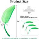 2 x Tree Frog Tank Accessories & Turtle Basking Platform 3PCS Set Leaf Decor - Reptile Habitat Decoration, Terrarium Accessories with Suction Cups for Turtles, Frogs, Geckos & Toads (Rounded Leaf)