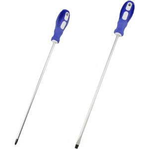 12-inch long Screwdriver Magnetic Tip Cross Head Flat Head NO.2 Screwdriver 2pack
