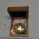 Marine Sundial Compass with Antique Nautical Solid Pocket Compass in Box Vintage Polish with Brass Finish Navigate Device Collection