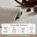 Jinchan Modern Runner Rug 2x5 Washable Hallway Rug Grid Runner Indoor Floor Cover Geometric Contemporary Non Slip Soft Carpet for Kitchen Bedroom Laundry Room Home Office Ivory